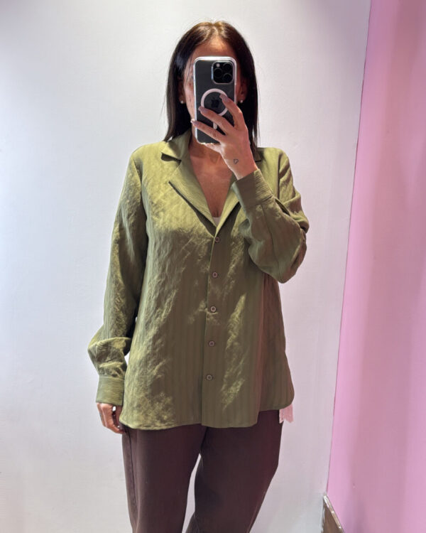 Camicia VICOLO effetto stropicciato, VERDE MILITARE