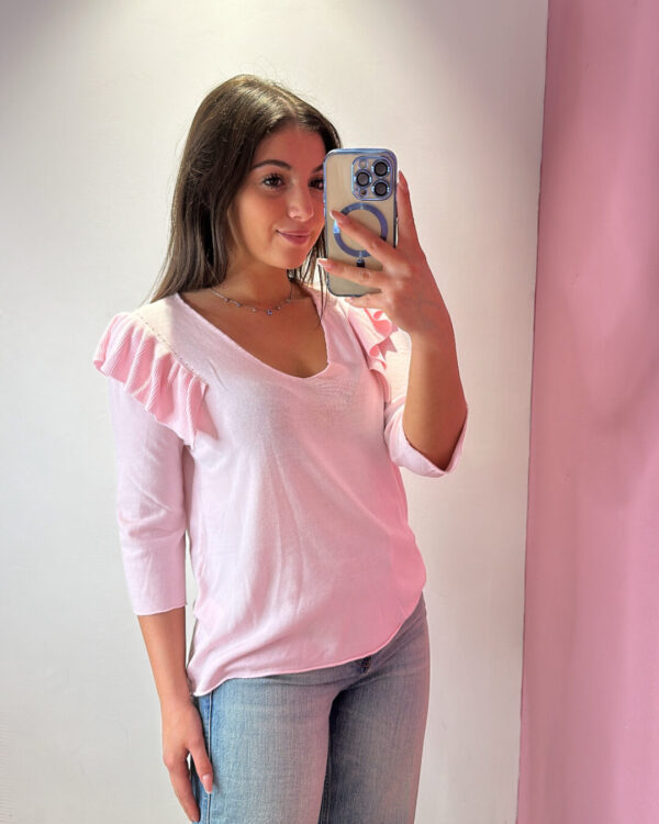 Maglia VICOLO con balze sulle spalle, VARI COLORI