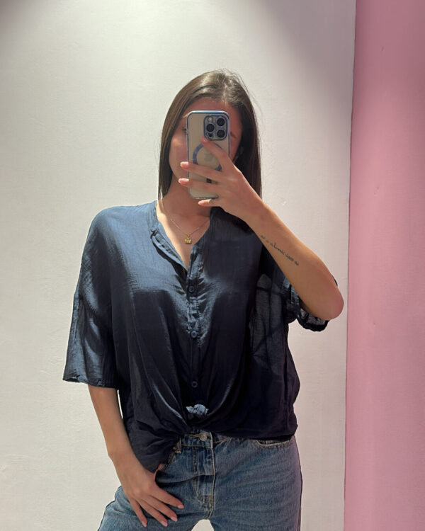 Camicia VICOLO in cotone & seta, BLU