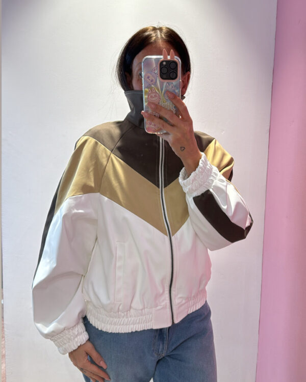 Bomber VICOLO tricolor , MORO CAMEL BIANCO