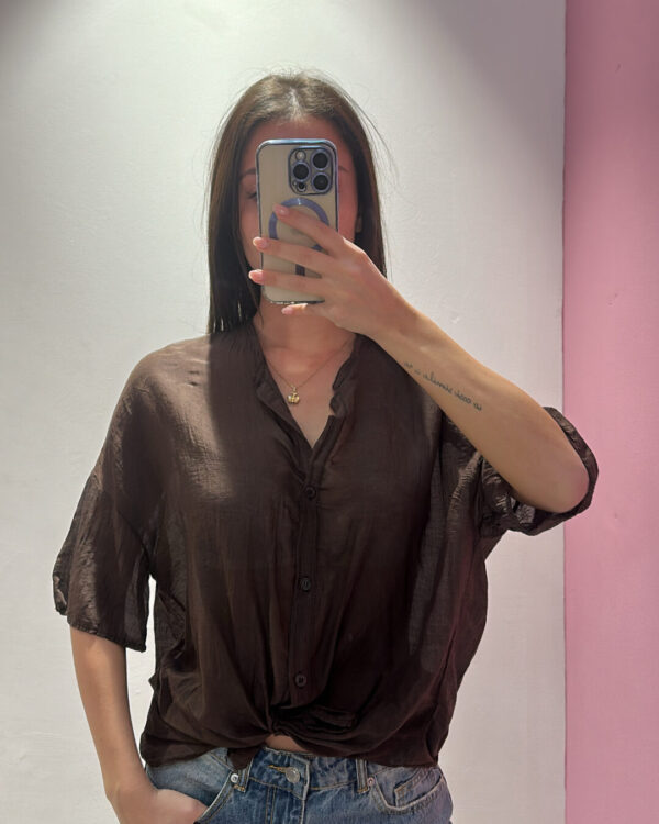 Camicia VICOLO in cotone & seta, MORO