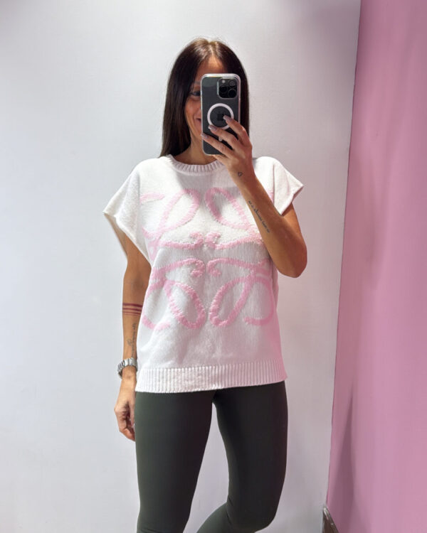 Gilet / Smanicato MOTEL con ricamo, BIANCO ROSA