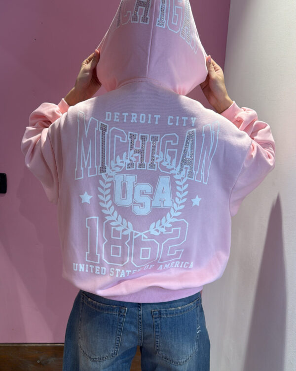 Felpa VICOLO con cappuccio, cabochon & strass