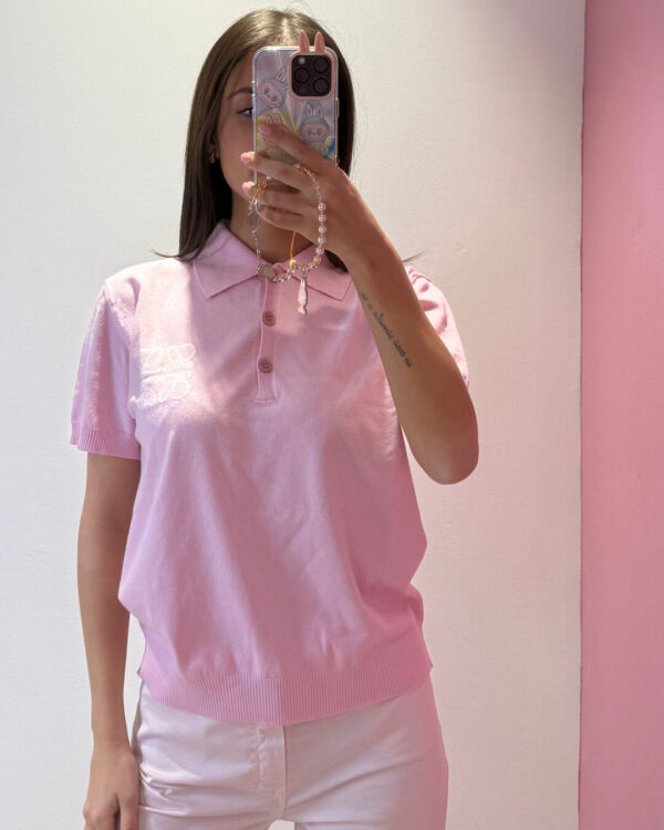 Polo MOTEL con ricamo laterale a maniche corte , VARI COLORI