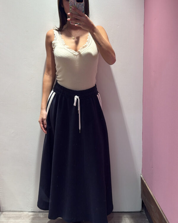 Gonna MOTEL con bande laterali, BLU