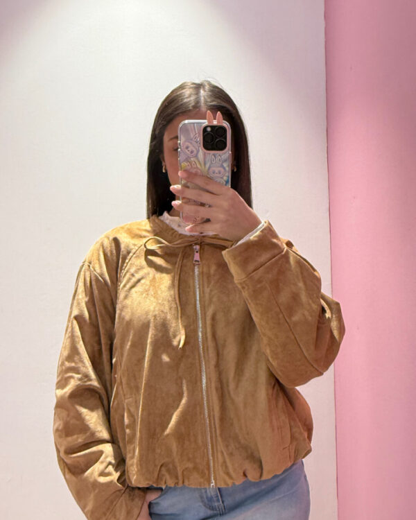 Bomber SUSYMIX in eco dainetto, COGNAC