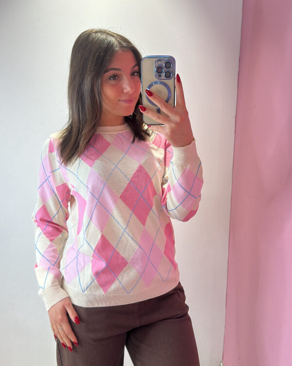 Maglia VICOLO a losanghe, BURRO