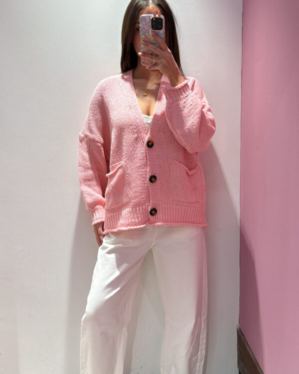 Cardigan Over VICOLO a V con tasche, VARI COLORI