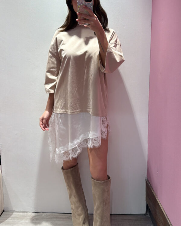 T-shirt SUSYMIX con pizzo & raso , VARI COLORI