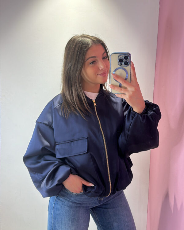 Bomber VICOLO in raso , BLU