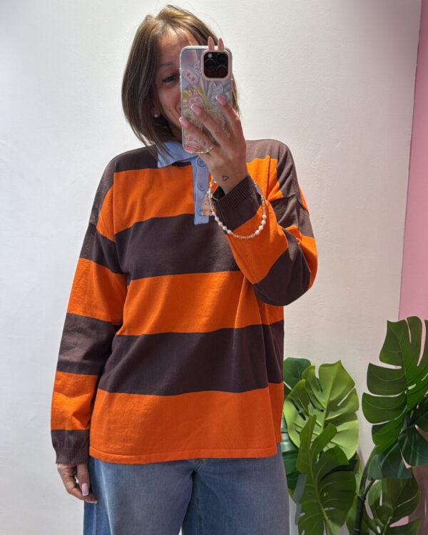 Maglia / Polo MOTEL a righe , Moro Arancione Azzurro
