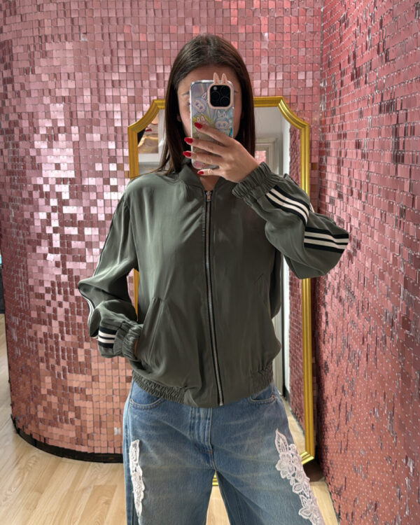 Giacchino SUSYMIX con bande laterali in tela leggera, VERDE MILITARE