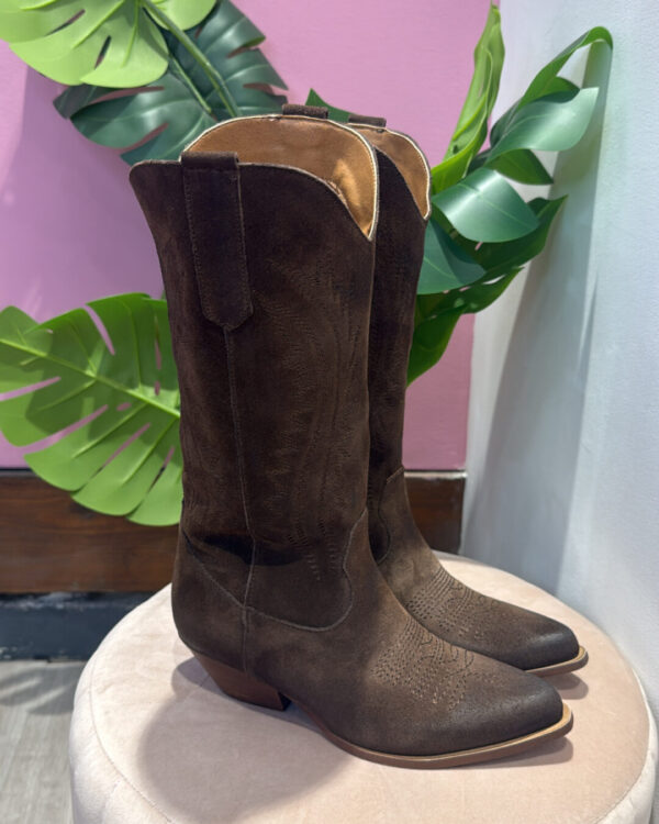 Texano ATTIKA con ricamo, CIOCCOLATO