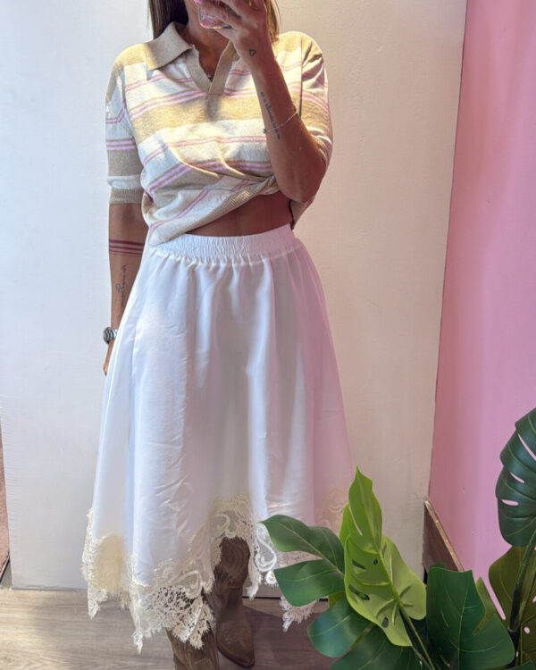 Gonna SUSYMIX con dettagli macramè , VARI COLORI