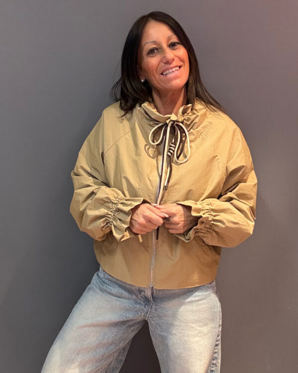 Giubbino VICOLO cerato con collo arricciato & polsini elasticizzati