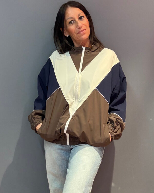 Bomber VICOLO con motivo geometrico , BLU MORO BURRO