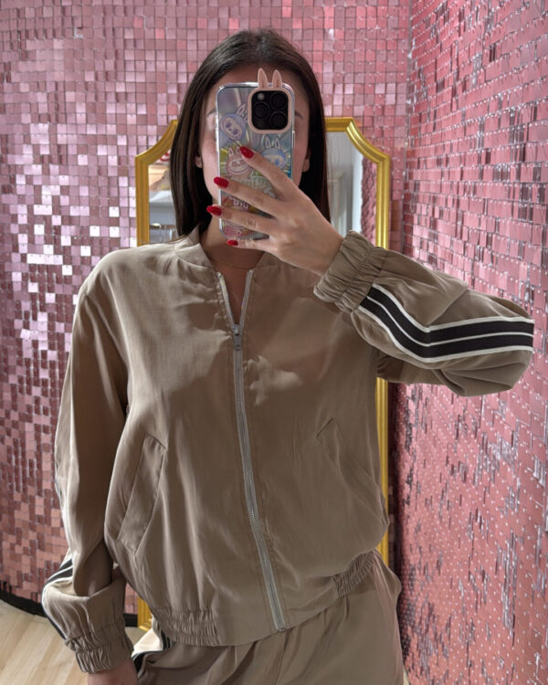 Giacchino SUSYMIX con bande laterali in tela leggera, CAMMELLO