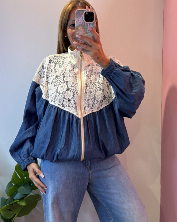 Bomber VICOLO con dettaglio in macramè