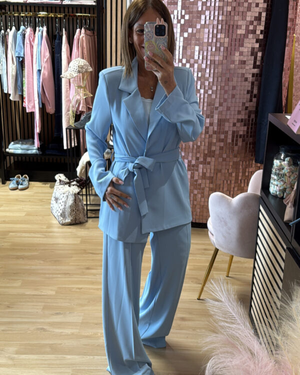 Tailleur SUSYMIX con fusciacca, CELESTE