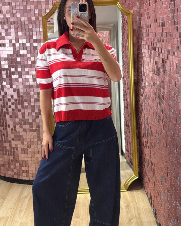 Maglia MOTEL a polo a righe, VARI COLORI