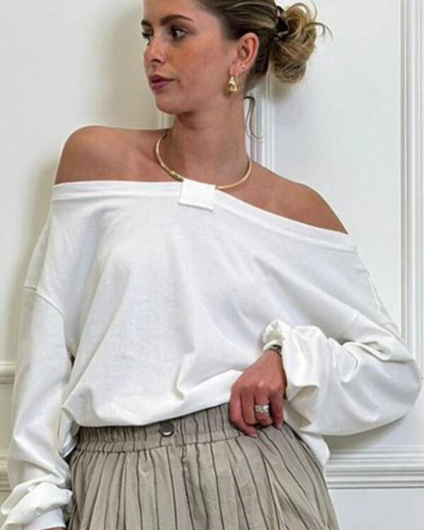 T-shirt Over VICOLO scollo shiffer con accessorio rimovibile