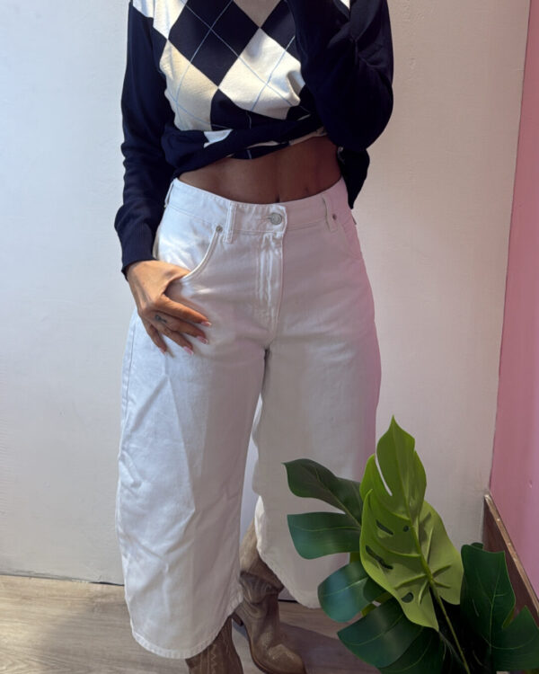 Bermuda VICOLO in jeans mod. ELETTRA, BIANCO