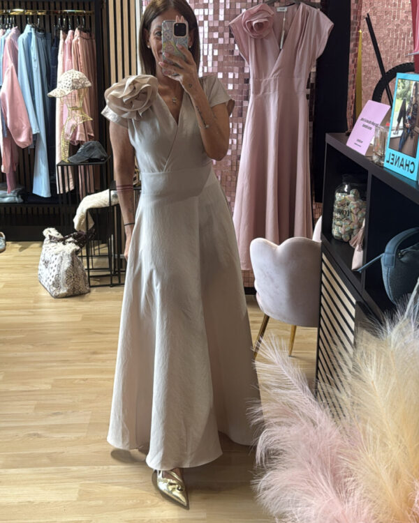 Abito Lungo MLOTEL con spilla, VARI COLORI