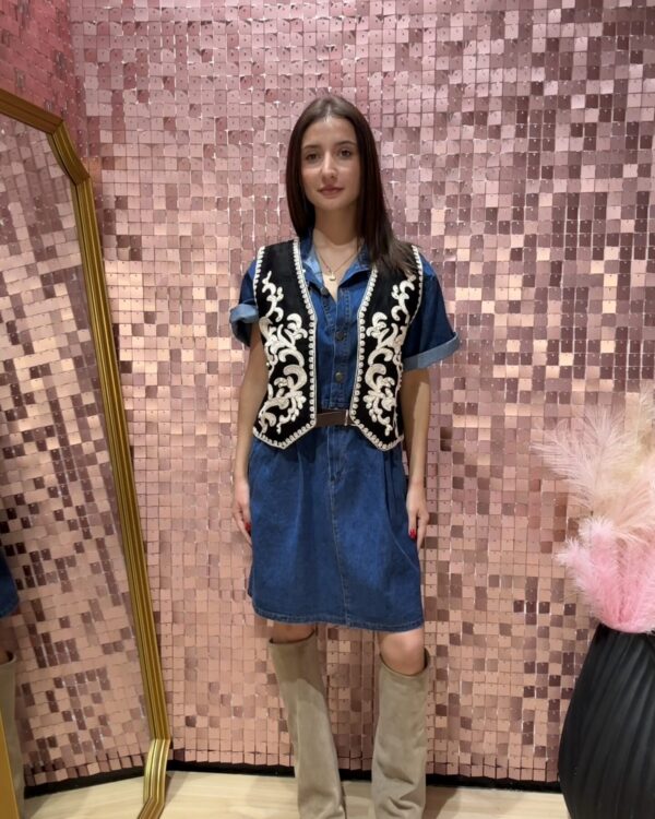 Gilet SUSYMIX con ricami & perle
