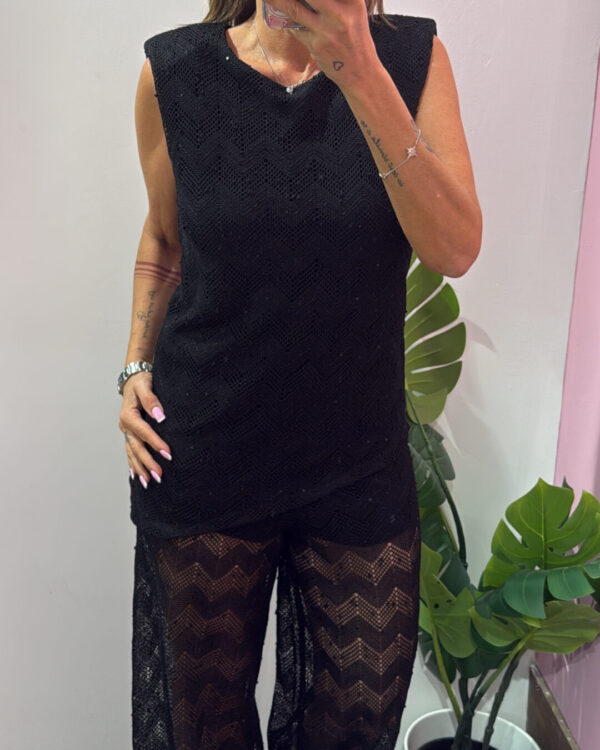 Canotta SUSYMIX motivo ZIG & ZAG con micro paillettes , VARI COLORI