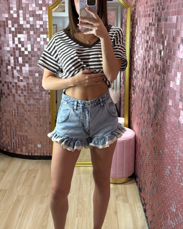 Shorts PHILIA LOFT con dettagli in macramè