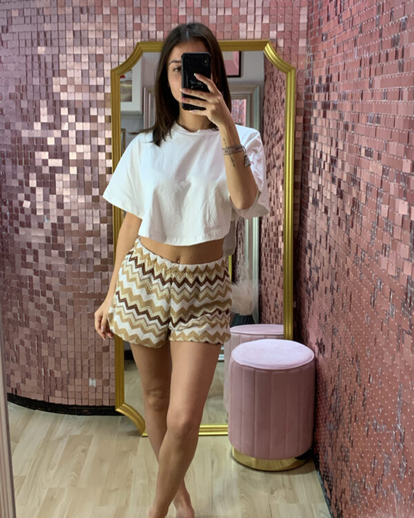 Shorts VICOLO in macramè , ZIG ZAG