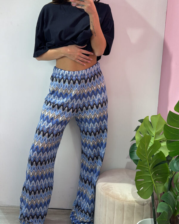 Pantalone VICOLO in macramè ZIG ZAG con filo lurex