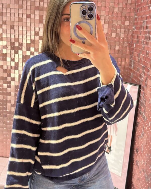 Pull VICOLO a righe con rotture, VARI COLORI