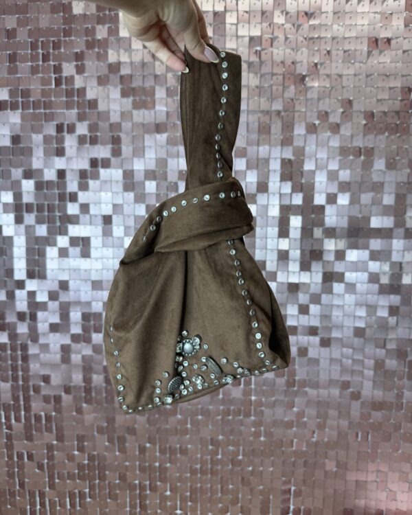 Borsa PHILIA LOFT in eco camoscio con borchie & strass