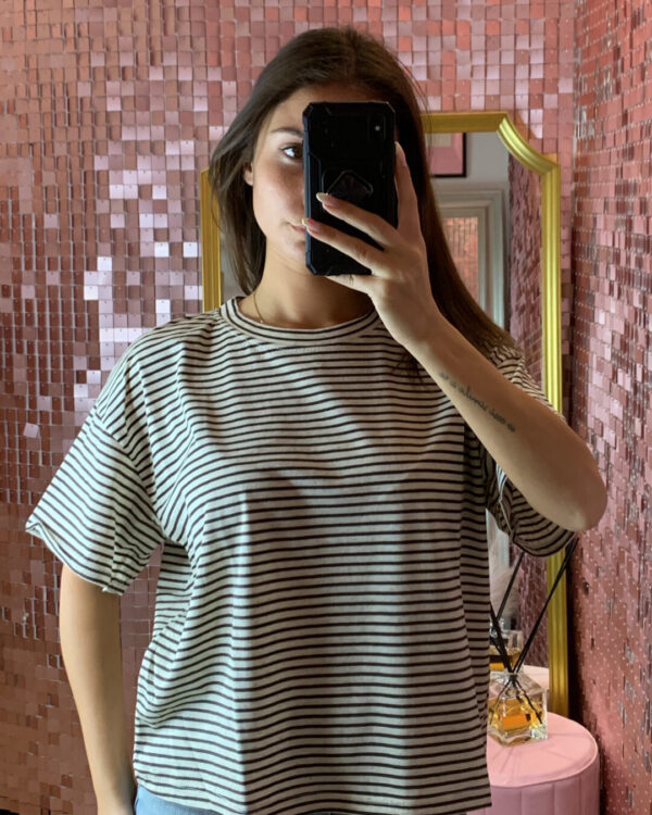 T-shirt SUSYMIX a scatoletta a righe effetto VINTAGE, VARI COLORI