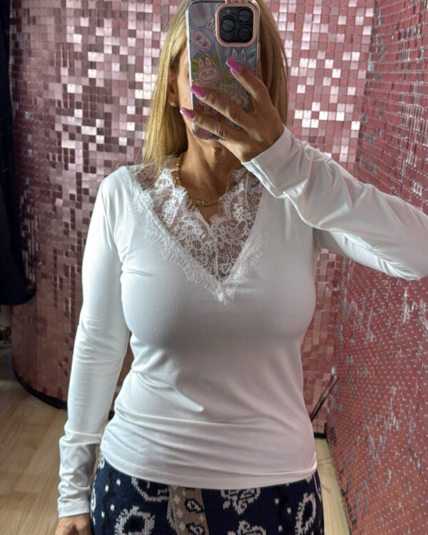 Maglia SUSYMIX a V con pizzo