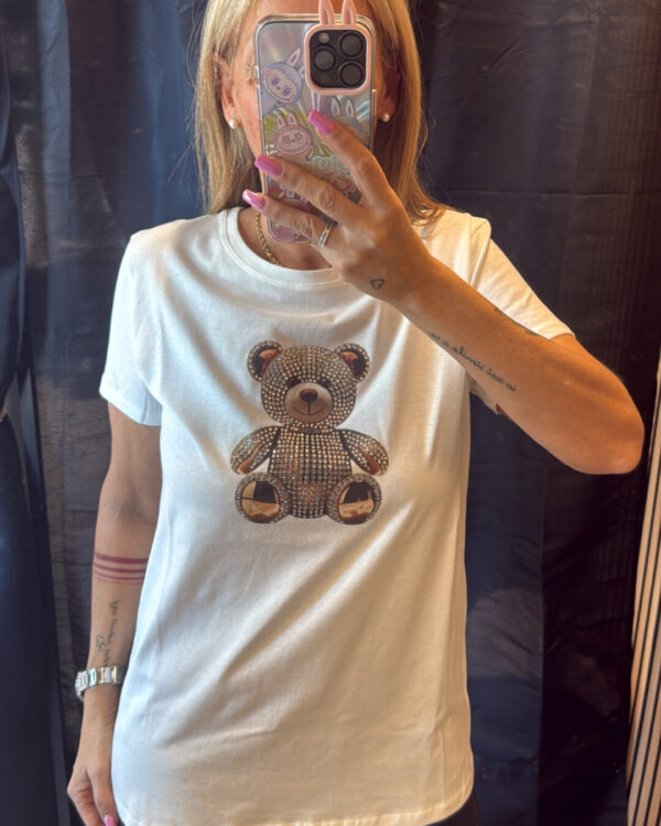 T-shirt VICOLO ORSETTO strass