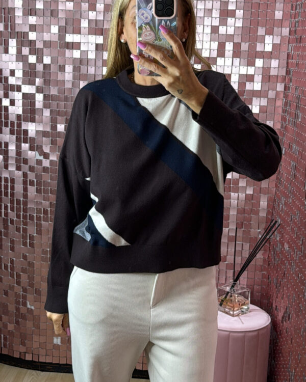 Pull VICOLO fantasia geometrica , MORO