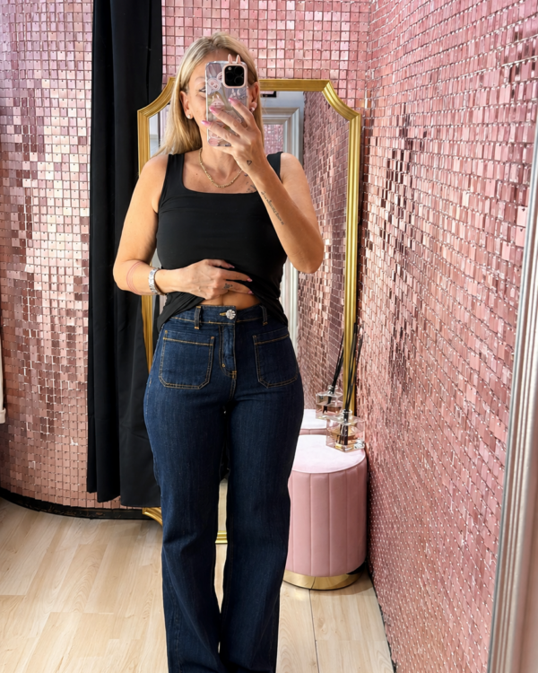 Jeans SUSYMIX con tasche frontali & bottone gioiello
