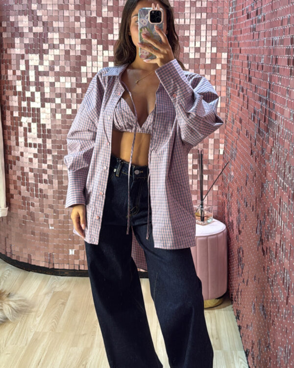 Set VICOLO camicia & reggiseno, OXFORD rosa cipria