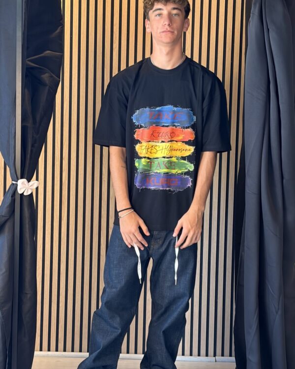 T-shirt TAKESHY KUROSAWA ,con stampa , NERO (unisex)