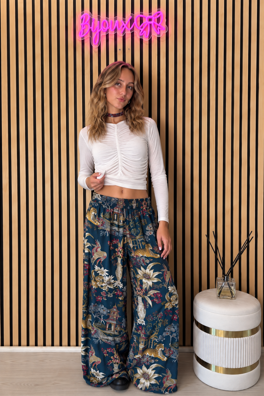 Pantalone HAVEONE con fantasia Cina (color petrolio) - foto 3