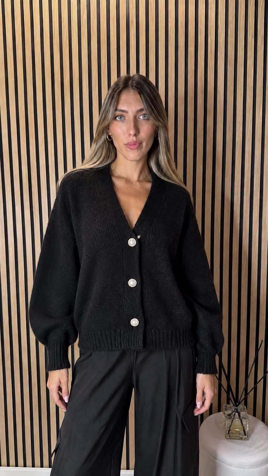 Cardigan HAVEONE a V con bottoni gioiello