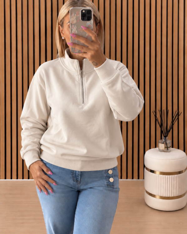Felpa SUSYMIX con zip sul collo, VARI COLORI