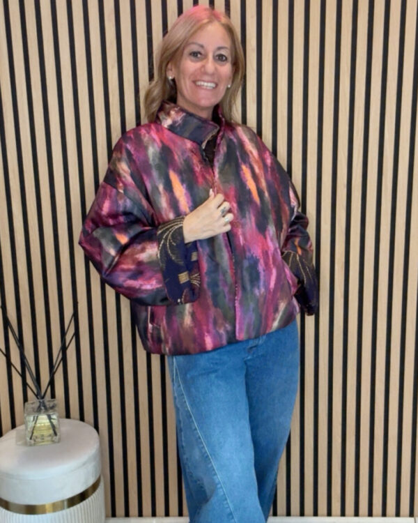 Bomber HAVEONE con stampa verde/viola