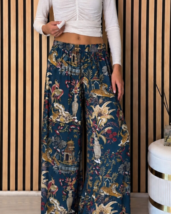 Pantalone HAVEONE con fantasia Cina (color petrolio)