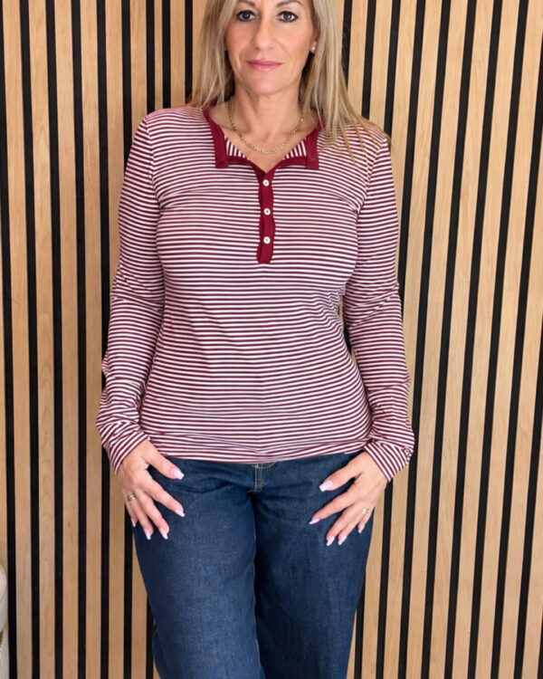 Maglia SUSYMIX con scollo a V a righe, VARI COLORI