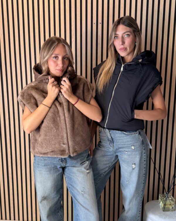 Gilet SUSYMIX in ecoplliccia double face , VARI COLORI