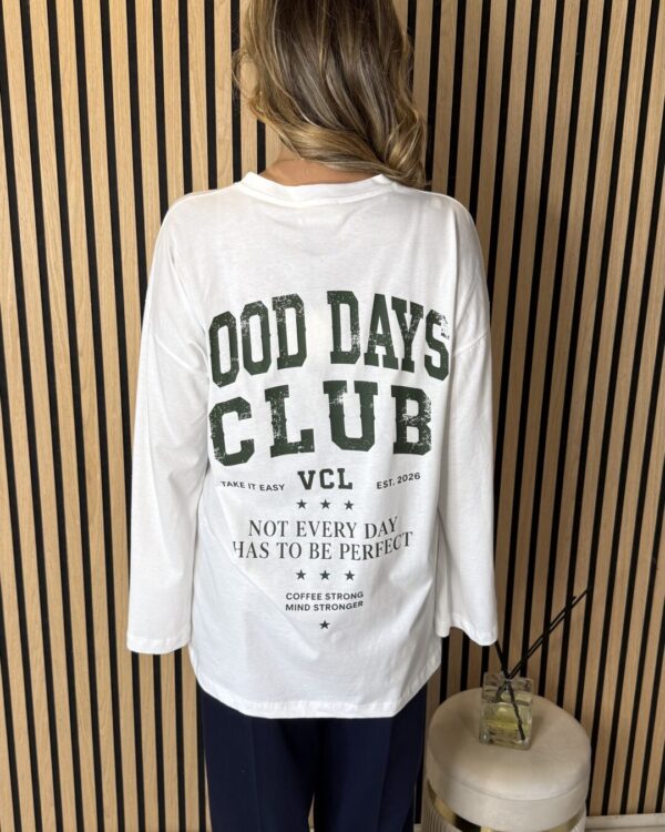 T-shirt Over VICOLO con stampa posteriore "good days club", VERDE