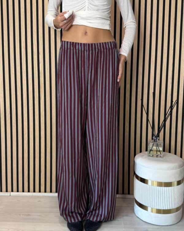 Pantalone HAVEONE con fantasia rigata bordeaux